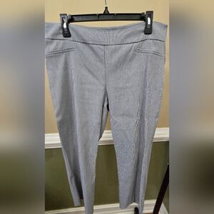 HILARY RADLEY- Blue Striped Ankle Pants